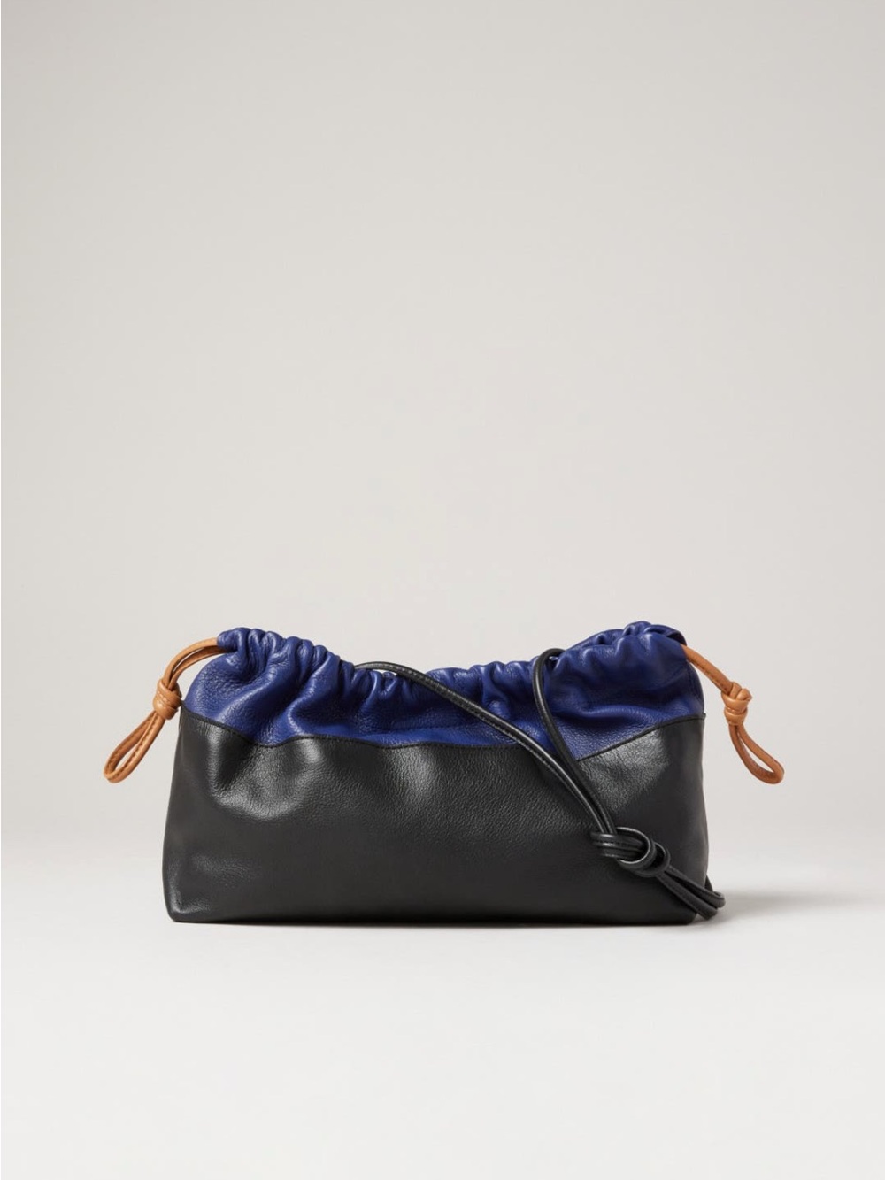 Pierre Hardy Black Leather Twin Clutch Blue Accent